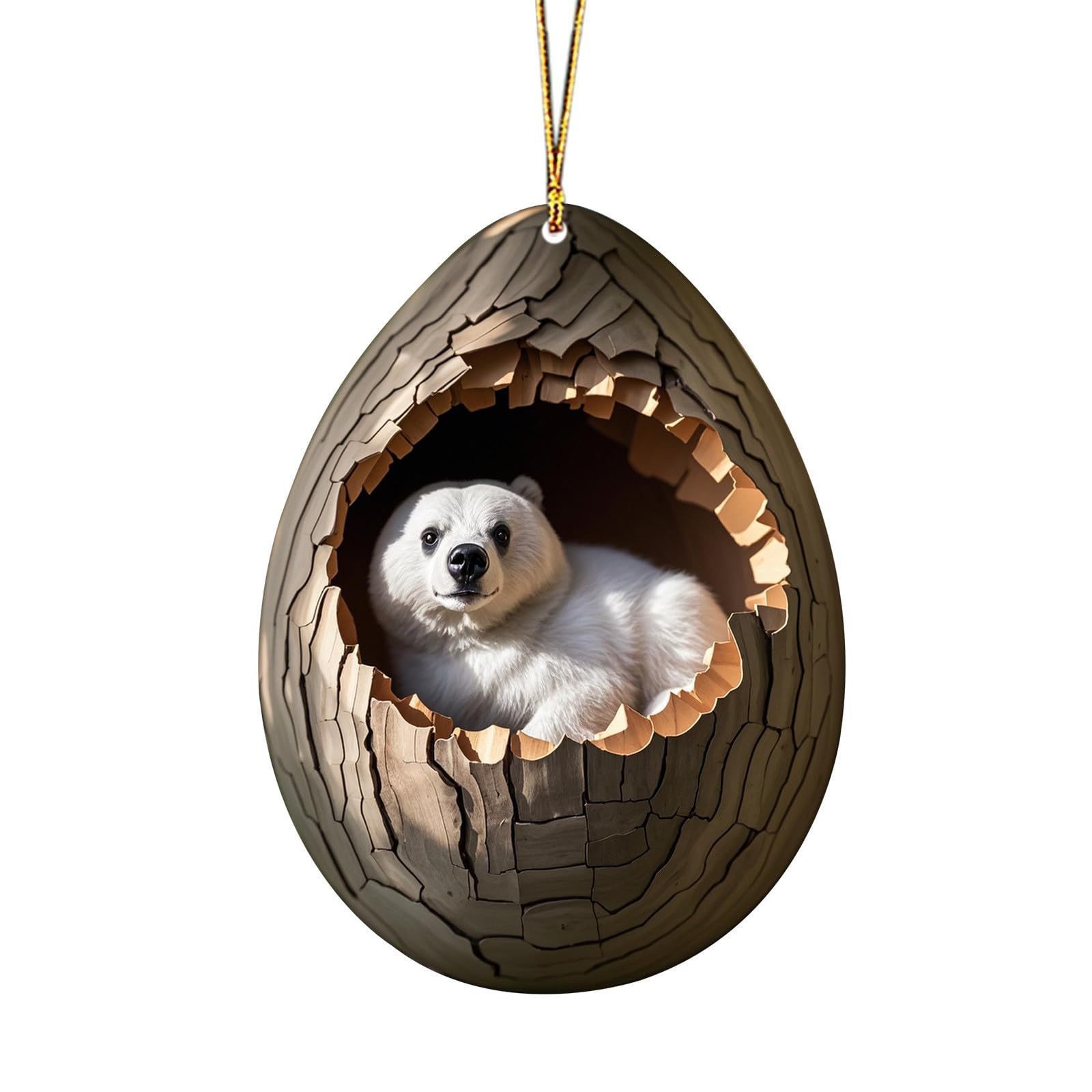 Nuevos búhos transfronterizos perros decoraciones de Navidad colgantes de árbol de Navidad colgantes de impresión plana 2D acrílico