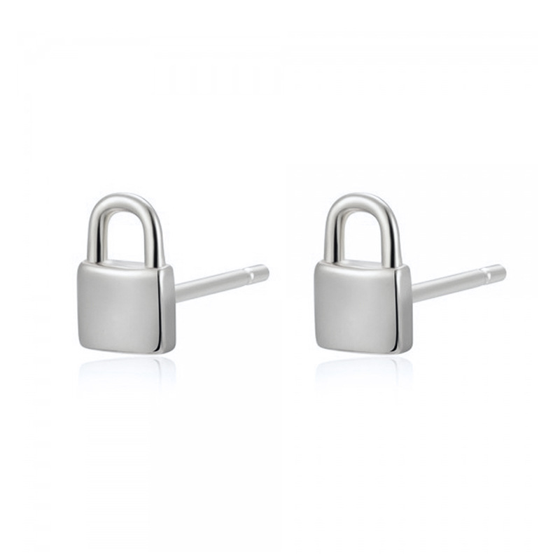 European And American Fashion Personality Small Lock Key-shaped Copper Earring display picture 6