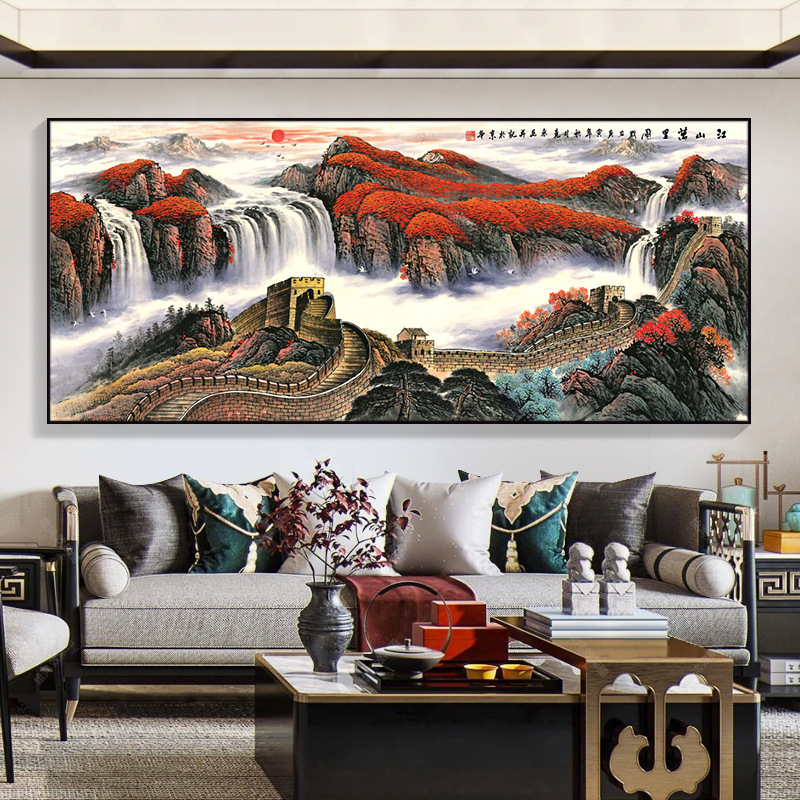 万里长城 / 100*40 PS原木+油画布