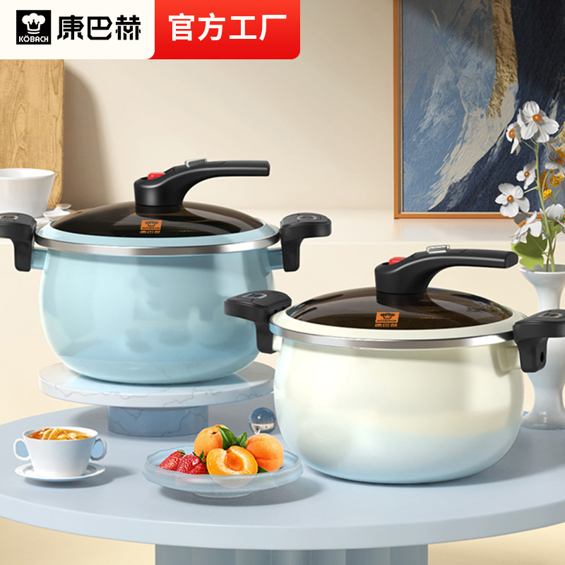 康巴赫珐琅锅家用微压炖锅炖盅砂锅煲汤锅焖烧锅不粘锅电磁炉煮锅