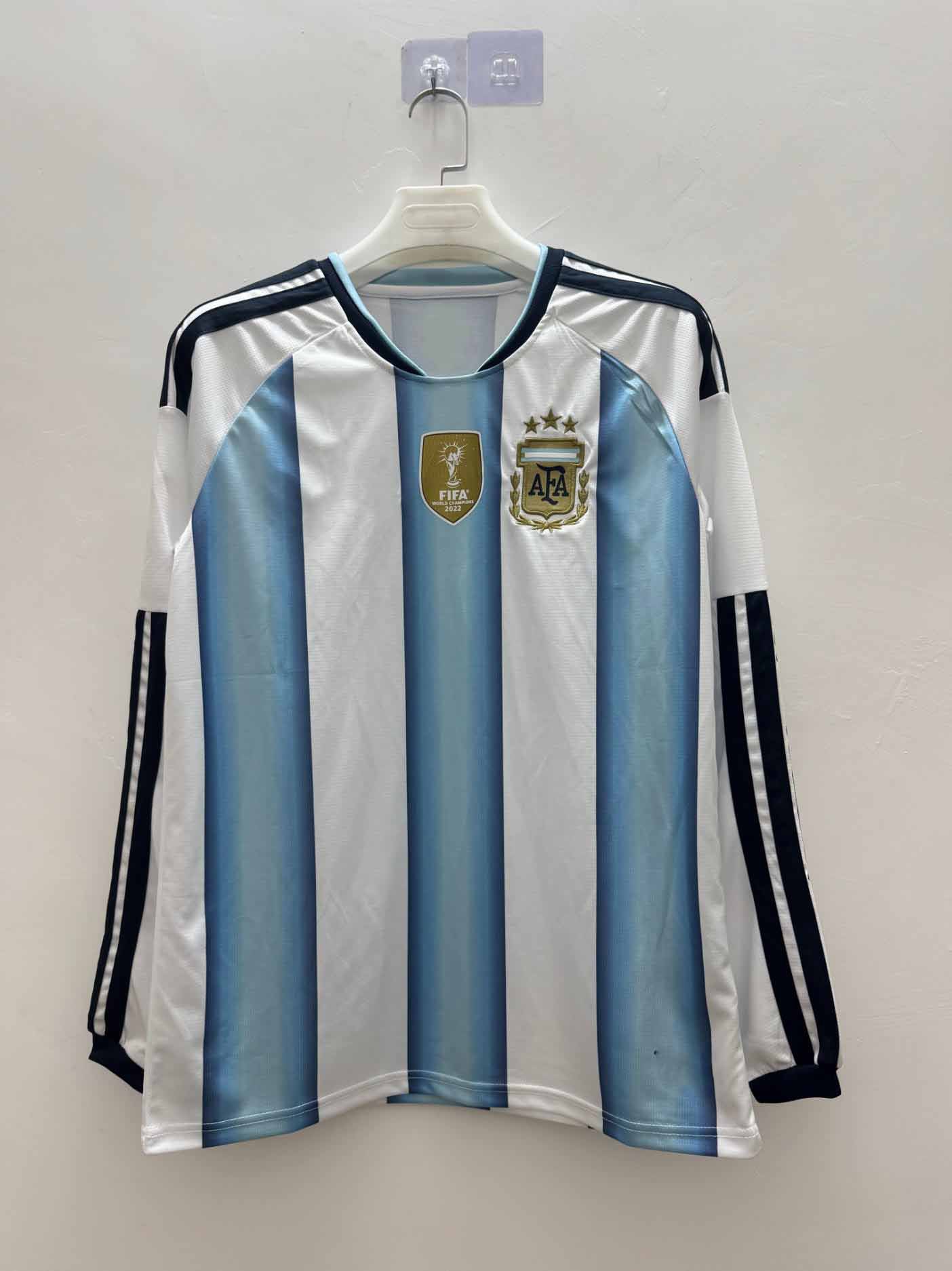 Nueva camiseta de fútbol de mangas largas de Argentina Real Madrid Barça de Alemania, la misma camiseta de venta directa suelta transpirable image 7