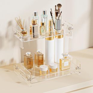 2-Layer/3-Layer Storage Acrylic Corner Makeup Organizer, Suitable for Perfume Rack, Dressing Table Tray