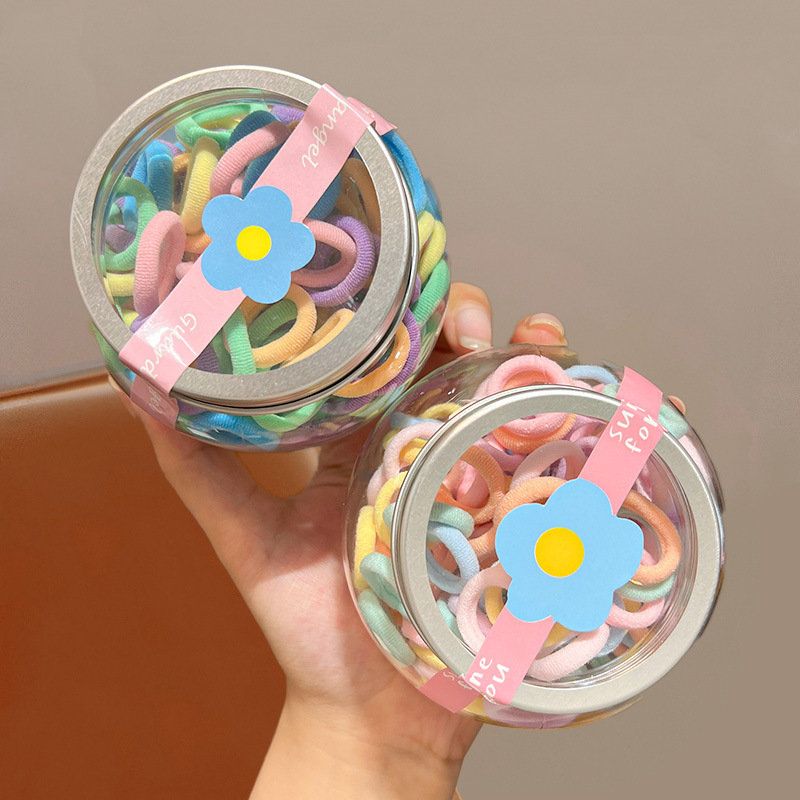 儿童头绳高弹力耐用发圈宝宝扎发皮筋小女孩罐装发绳发圈女童发饰|undefined