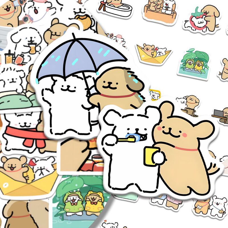 216 Line Puppy Love Daily Stickers Cartoon Cute Expressions Creative Personalized Notebook Stickers DIY