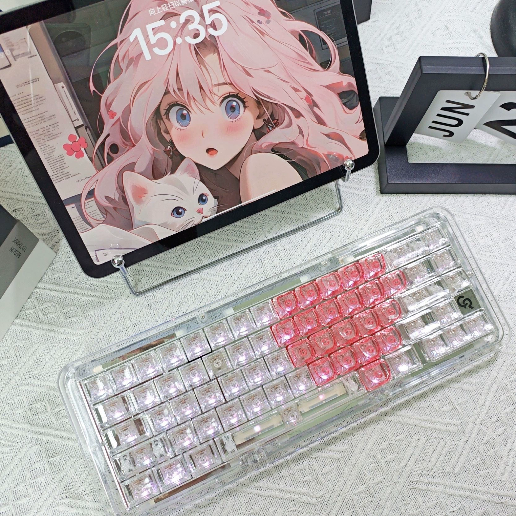 Очень прозрачная клавиша + 21-key love ключ, OEM высококачественный материал PC с пауком Wolf Maican Lion клавиатура