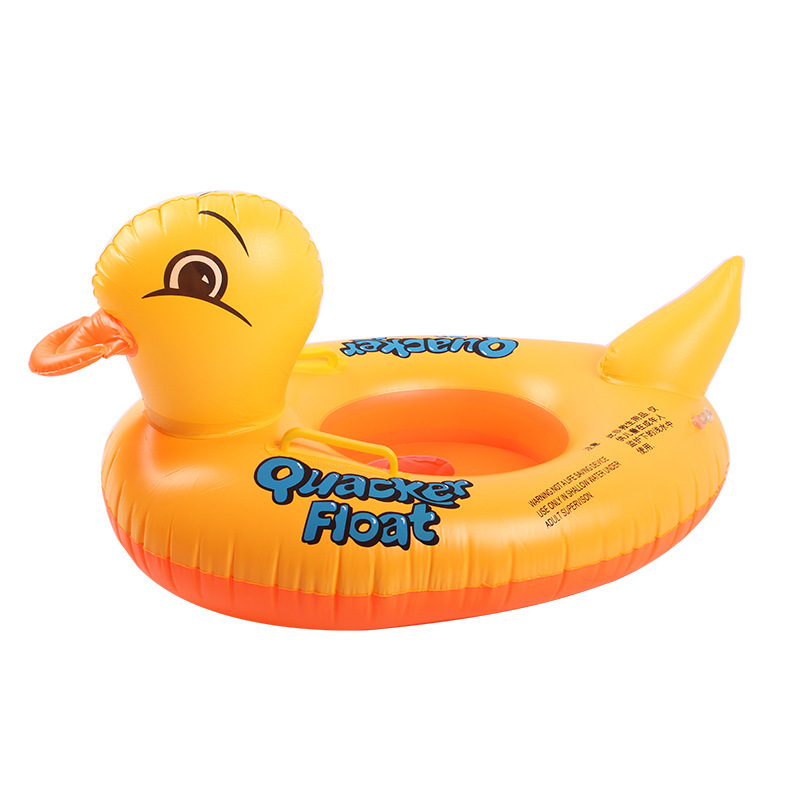 Mufoys Hot Sale Inflatable Toys with Handle Duck Shaped Seat Boat Children's Boat Swimming Ring Water Playing Swimming Ring