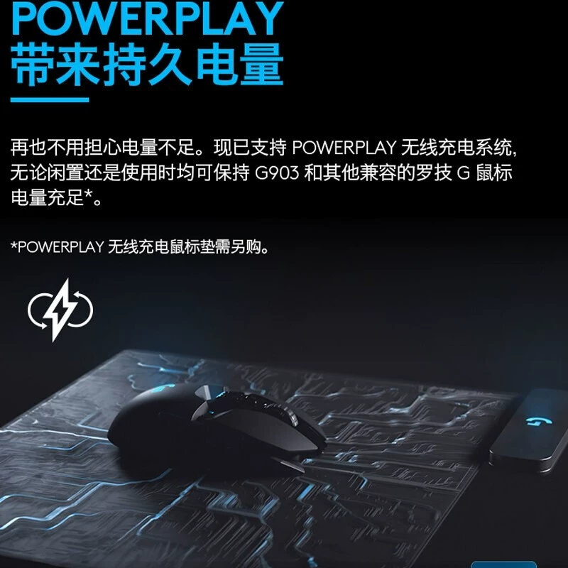 Беспроводная игровая мышь Logitech G903 LIGHTSPEED HERO с RGB для киберспорта (механическое ощущение)