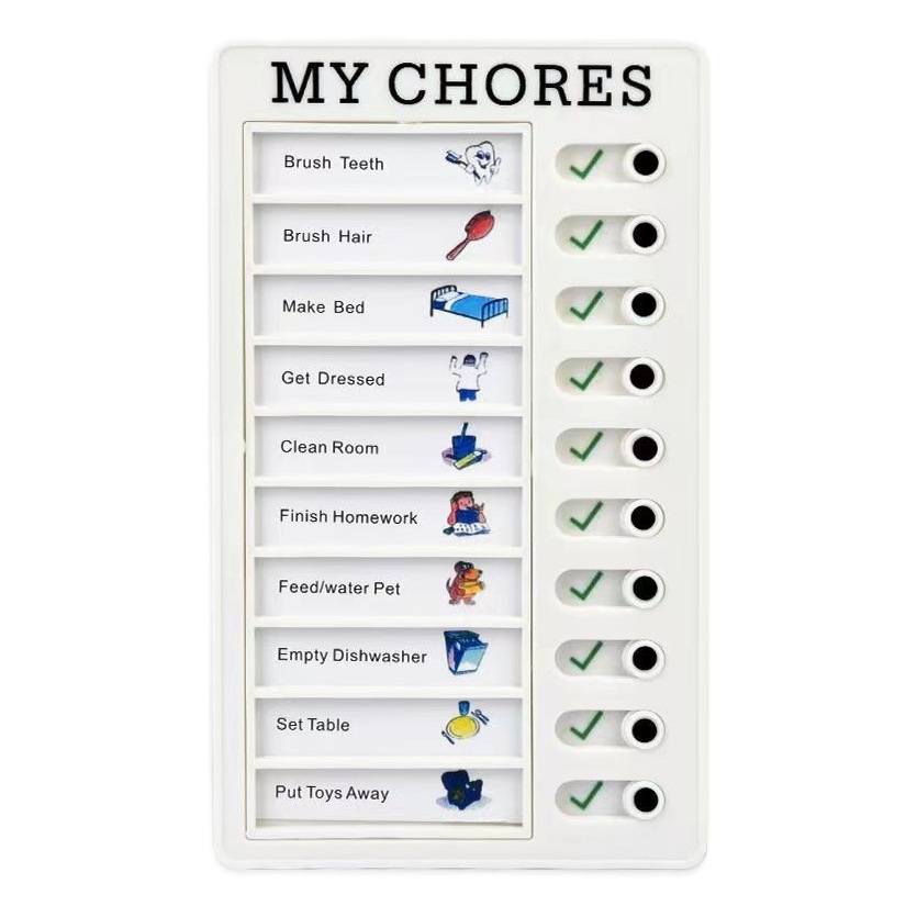 La autodisciplina tarjeta perforadora Niños Estudiantes de la escuela primaria mesa de aprendizaje buenos hábitos desarrollar planes de esta tarea de vacaciones de verano tiempo mesa de artefactos