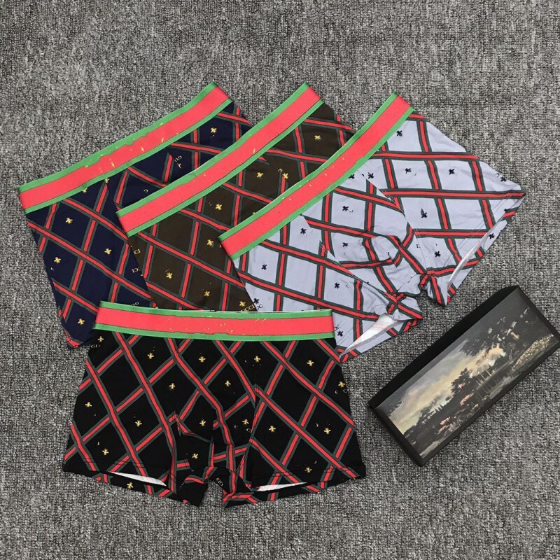 Trendy Foreign Trade Brand, Product Code: Little Bee All-Over Print Boxer Briefs, Men's Underwear, Popular Trendy Brand Men's Underwear