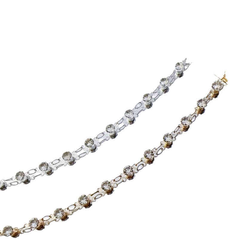 accesorios de joyería DIY estilo antiguo vestido chino simple diamante blanco puro hecho a mano simple cadena bordilla cadena turbante material de ropa