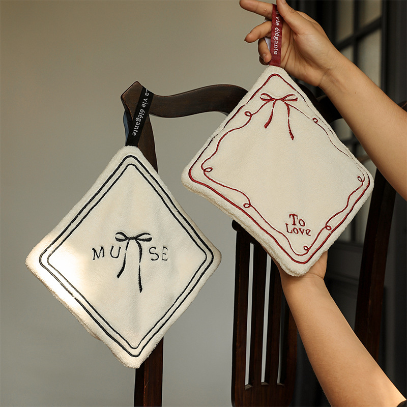 Bathroom Hand Towel Hanging Towel Absorbs Water and Does Not Shed Lint Kitchen Bathroom Quick-Drying Thickeneded High-End Handkerchief Bathroom Hand Towel Hanging Towel Absorbs Water and Does Not Shed Lint Kitchen Bathroom Quick-Drying Thickeneded High-End Handkerchief