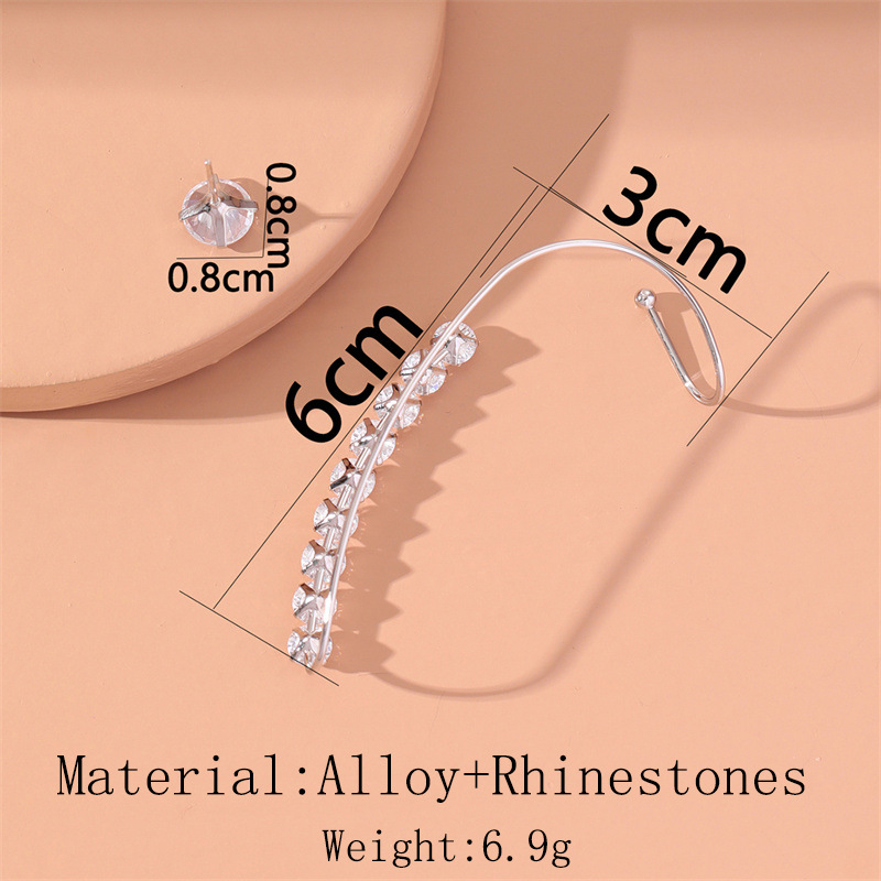 Großhandel Schmuck Mode C-form Quaste Herzform Legierung Künstliche Perlen Strasssteine Vergoldet Inlay Ohrclips display picture 14