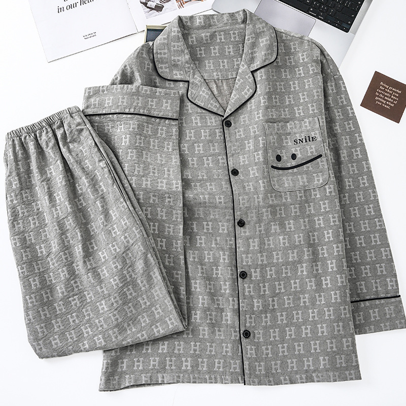 2025 nuevo algodón nublado primavera y otoño pijama cardigan de manga larga moda simple y cómoda ropa para el hogar verano