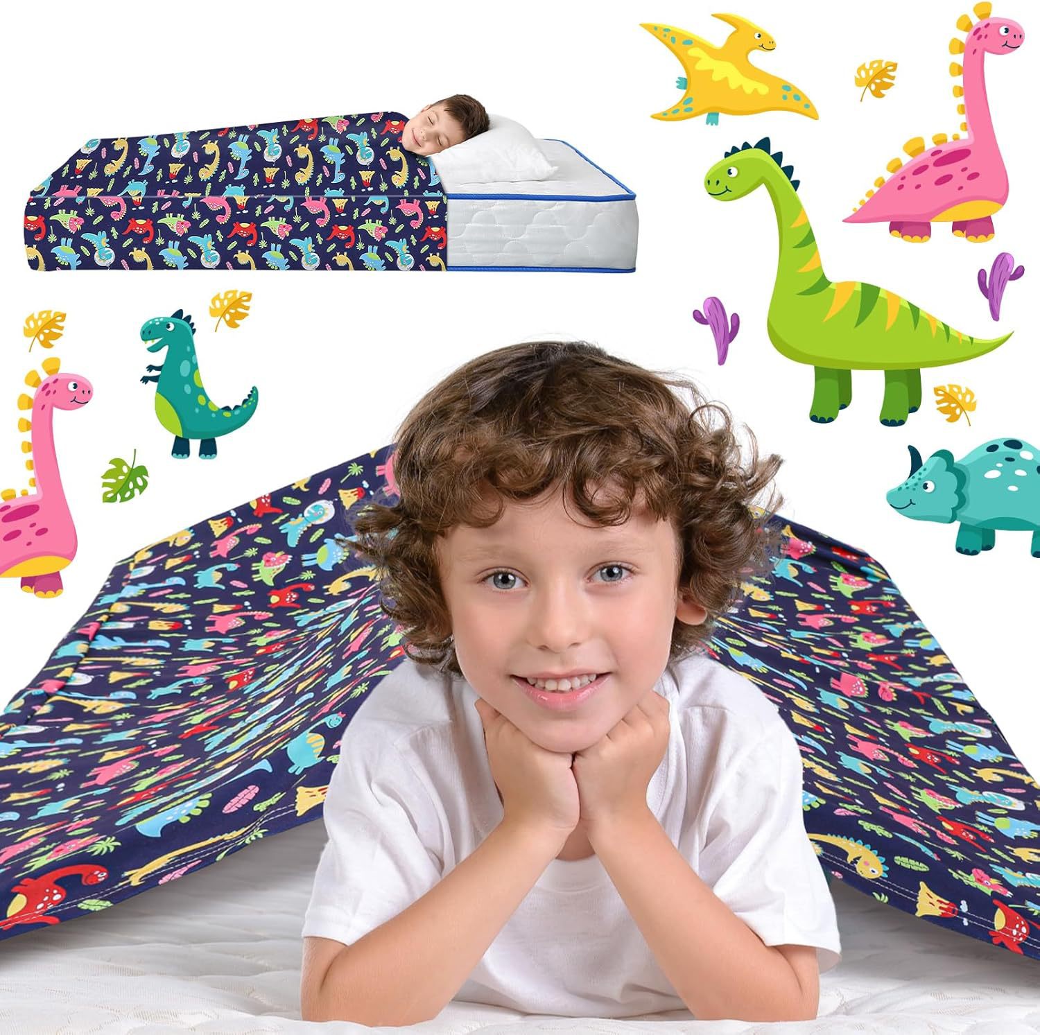 Cubierta de cama para niños, sábana de compresión sensorial, sábana, sábana, elástico, transpirable, alivia el estrés, ayuda a dormir, Blanket