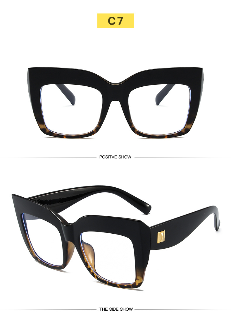 Travel Occasion Color Block Pattern Unisex Gender Patchwork Design Hip-Hop, Punk Style Hip-hop Punk Color Block Ac Square Patchwork Full Frame Optical Glasses