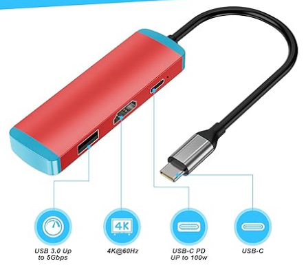 Switch 2 convertidor de video de aluminio HDMI   PD 100 W   USB 3.0 4K 60H