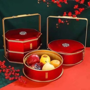 ✅ Wedding Satchel Food Box, Dumpling Box, Wedding Double-Layer Fruit Box, Satchel Lunch Box, Divided Pastry Box, Return Gift Basket