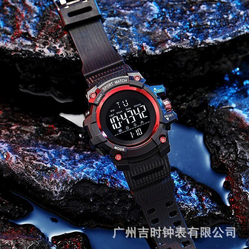 Nuevos hombres multi-funcional impermeable deportes reloj electrónico masculino estudiante de secundaria reloj montañismo al aire libre reloj de Dial grande