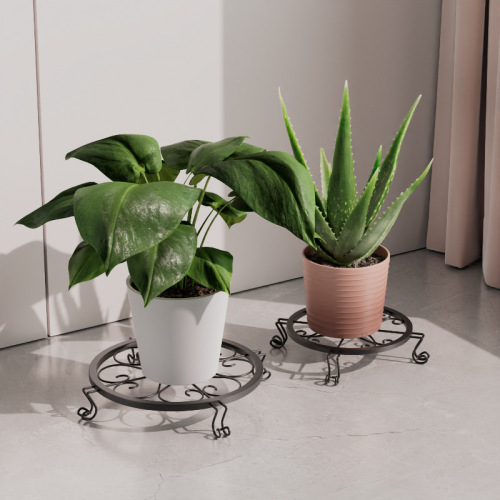 Balcony Floor-standing Iron Wire Flower Stand Indoor and Outdoor Simple Planter Shelf Small Green Pothos Pot Base Flower Stand