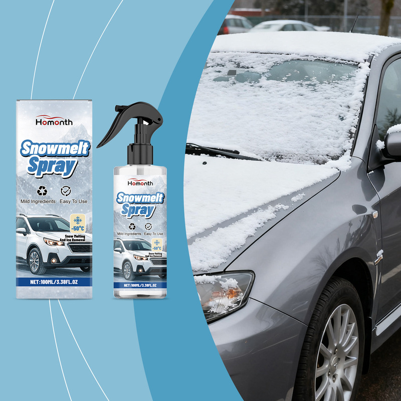 Homonth Car Snow Melting Spray, Frost-Proof and Quick-Melting in Cold Weather, Suitable for Car Windows and Refrigerator Glass Surfaces