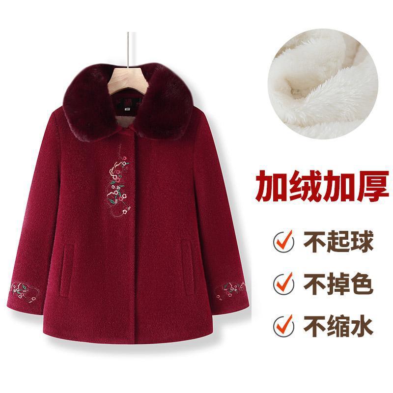 中老年人冬装女奶奶毛呢外套新款妈妈装春秋上衣洋气太太老人衣服|undefined