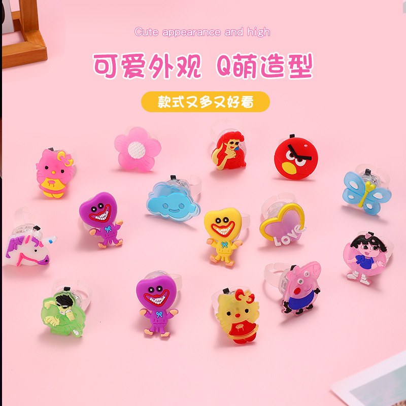 闪光软胶戒指 发光戒指 发光手指灯 闪光手指灯圣诞节玩具地摊批|undefined