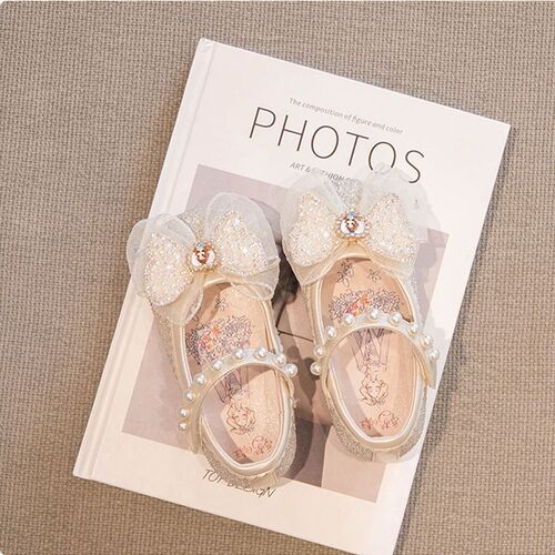 New Autumn Children's Princess Shoes for Girls, Elsa Leather Slip-on Shoes for Little Girls, Spring and Autumn Women's Shoes