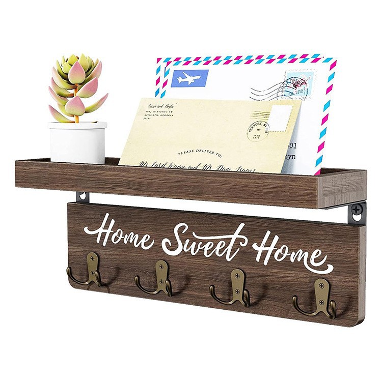 Amazon sala de estar colgante de madera pared colgante de pared estante de almacenamiento colgante de llaves de puerta de entrada marco de madera