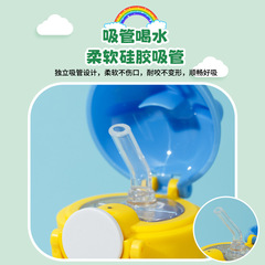 New Fun Character Plastic Cup Children Cute Straw Water Cup Summer Portable Large Capacity Girl Straw Water Cup