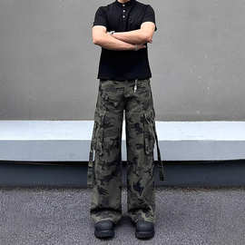 Men's Jeans 跨境高质男士cleanfit直筒休闲裤嘻哈潮高街牛仔裤子