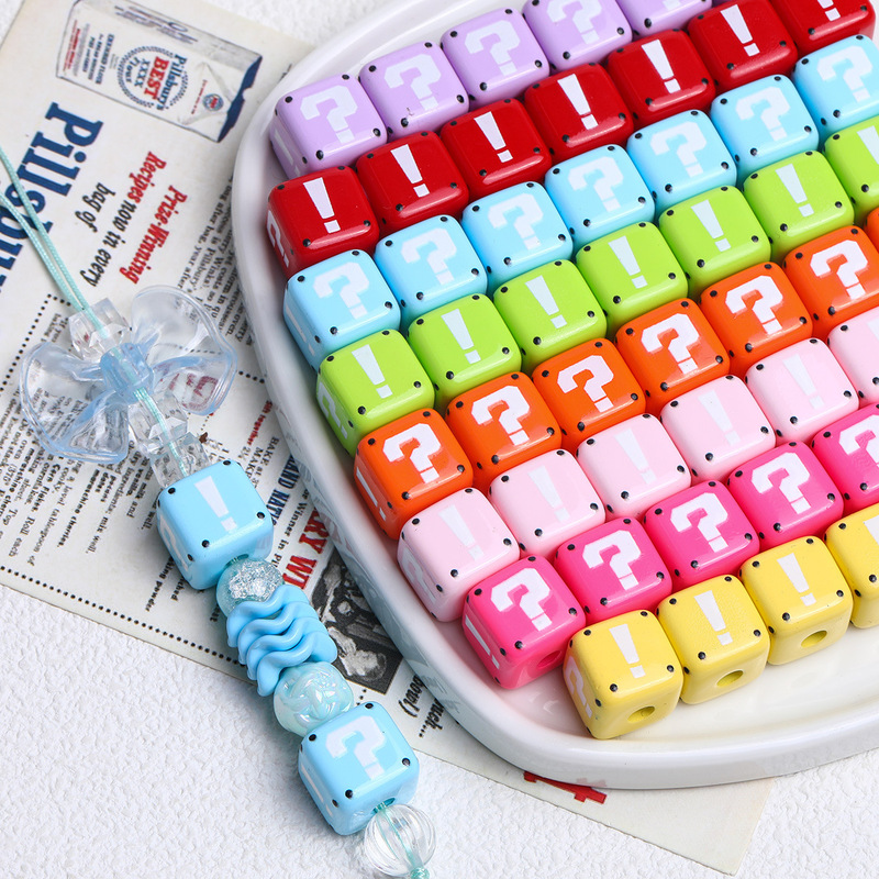 Colorful Acrylic Large Hole Symbol Square Beads Loose Beads Handmade DIY Jewelry Phone Chain Bag Hanging Beads Accessories Colorful Acrylic Large Hole Symbol Square Beads Loose Beads Handmade DIY Jewelry Phone Chain Bag Hanging Beads Accessories