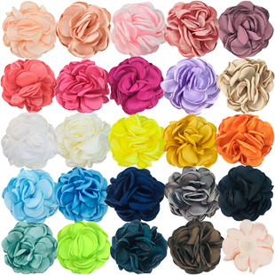 9cm Satin Burnt Edge Rose Handmade Burnt Edge Fabric Flower DIY Corsage Necklace Flower Clothing Accessories Accessories Material