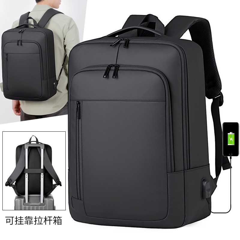 New multifunctional men's double-shoulder business USB commuter backpack with large capacity for laptops and students