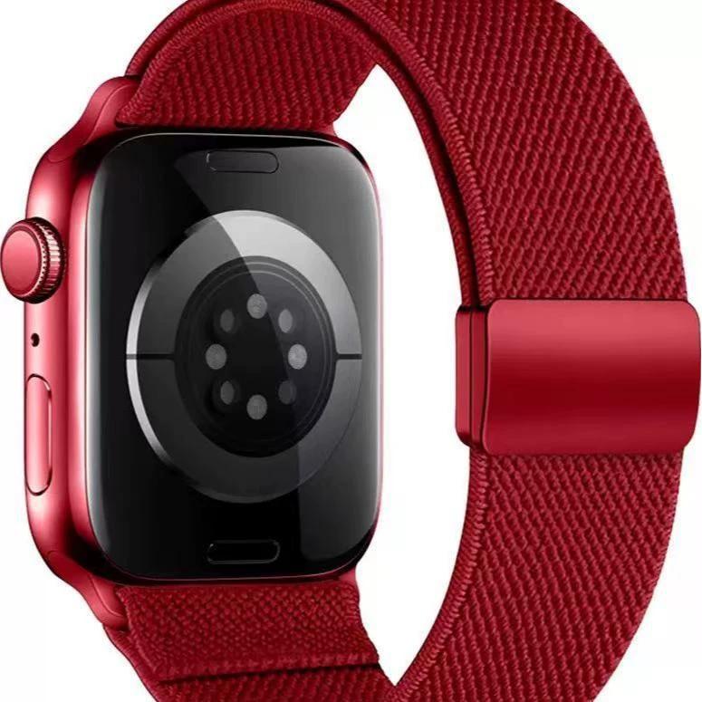Ремешок для часов (Apple) — эластичный плетёный нейлон, подходит 38–49 мм, регулируемая петля