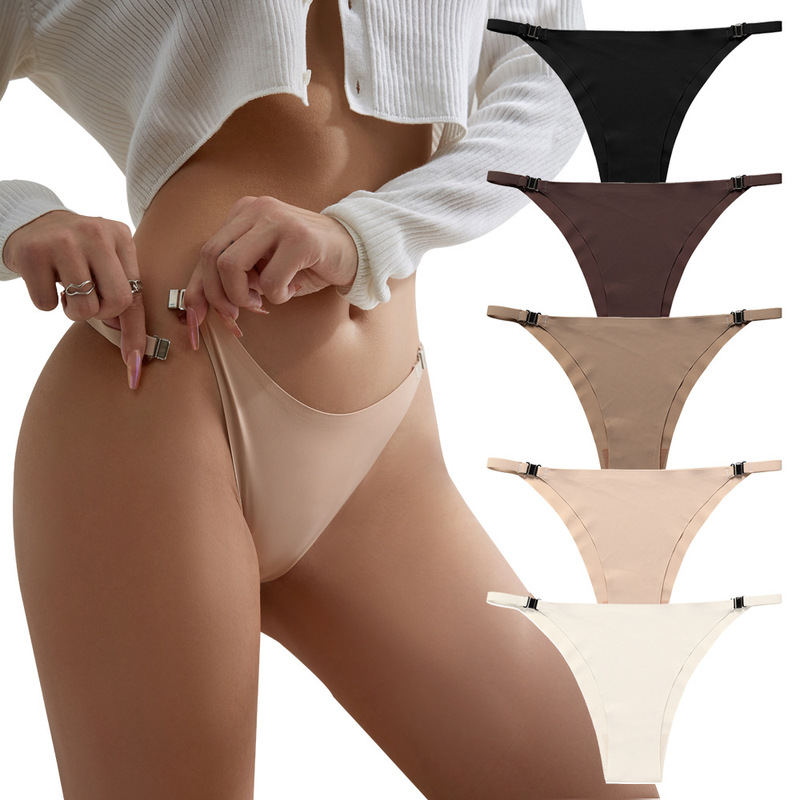 Pregnant Women's Metal Side Buckle Non-release Panties Women's plus size Non-marking Ice Silk Simple Pure Cotton Crotch Breathable Women's Briefs