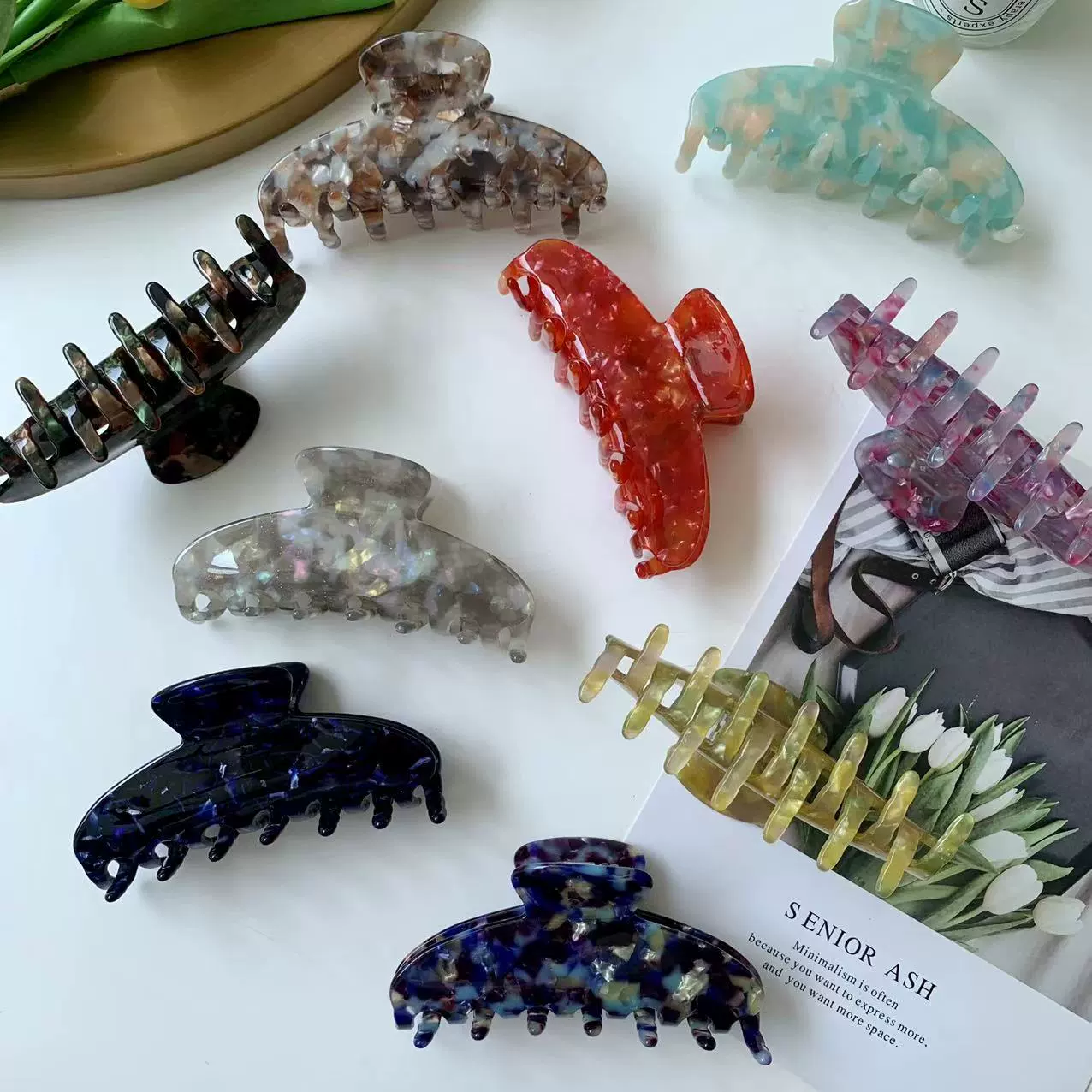 Акула, большая заколка для волос, crab pin, аксессуар для волос, новая коллекция, простой и элегантный дизайн, оптовая продажа