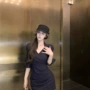 法式跨境长袖v领连衣裙