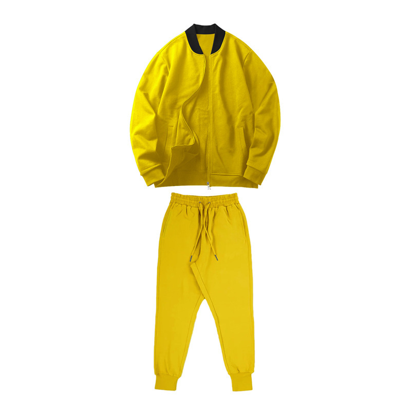 700g Weight Long Sleeve Sleeve Length Cotton Blend, Polyester Fabric Type Pants Sets Sets Type 2 Pieces Set Quantity Casual Occasion Collarless Neckline Regular Fit Fit Type Solid Color Pattern Spring, Autumn Season Men's Gender Simple Style Style Casual Men's Simple Style Solid Color Cotton Blend Polyester Pants Sets 52