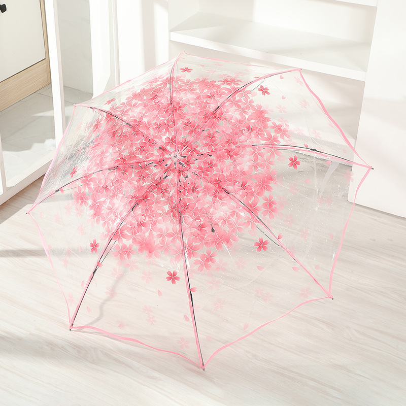 New Internet Popular Creative Cherry Blossom Photo Umbrella Fully Automatic Folding Umbrella High Color Value Japanese Style Fresh Student Umbrella New Internet Popular Creative Cherry Blossom Photo Umbrella Fully Automatic Folding Umbrella High Color Value Japanese Style Fresh Student Umbrella