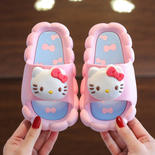 Sanrio children's slippers for summer girls cute big-eared dog hellokitty indoor bath non-slip girls' slippers