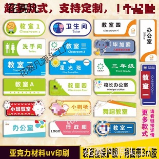 Cartoon Acrylic Classroom Department Sign Class School Door Sign Office Kindergarten Grade Tutoring Class Order