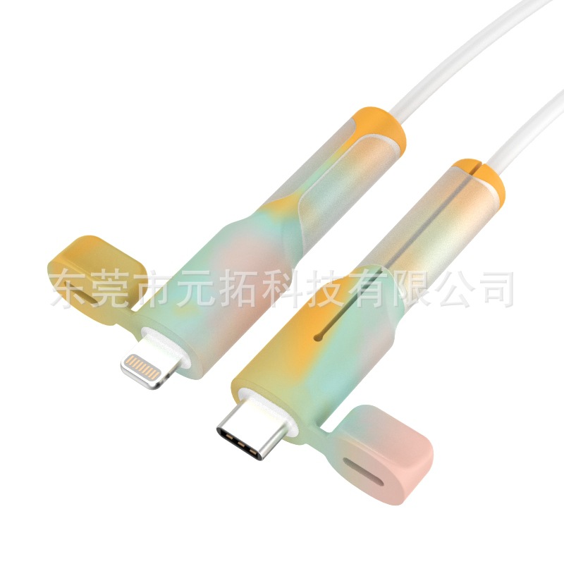 Nuevo cable de datos cubierta protectora de silicona anti-rotura cable de carga cubierta protectora dispositivo mordedor de alambre anti-rotura