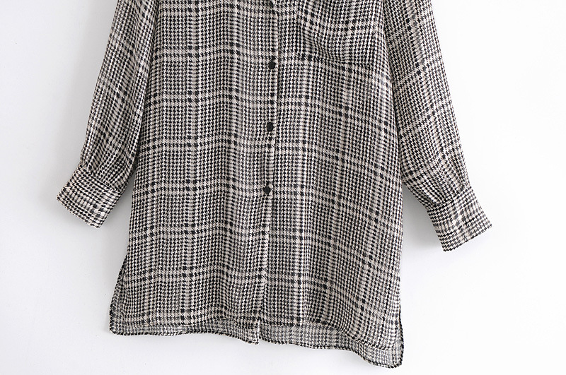 loose casual plaid long shirt  NSAM38940