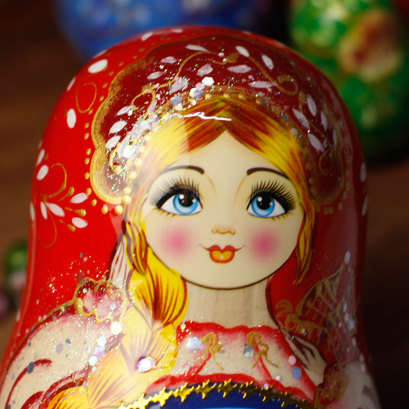 Painted Russian Matryoshka Doll 10 Layers Harbin Manzhouli Tourist Crafts Ornaments Birthday Commemorative Gift
