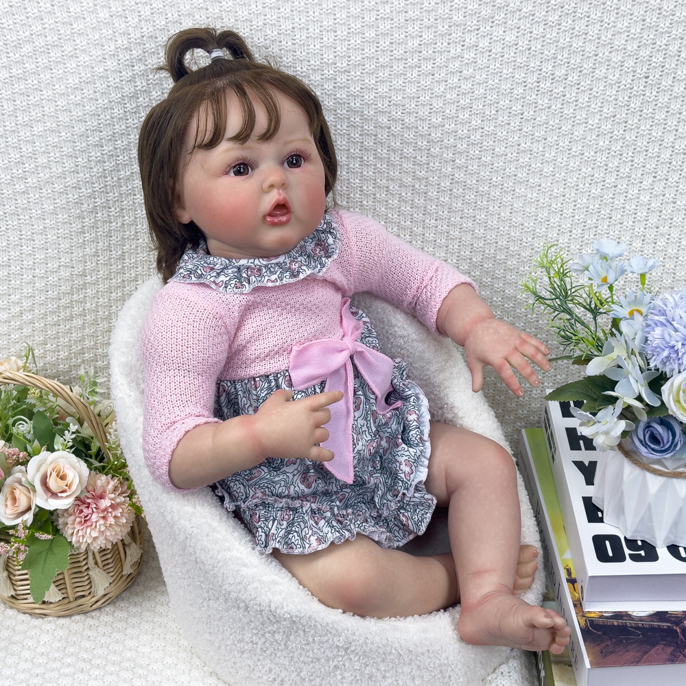 Bebé de 60cm de simulación de goma blanda muñeca de simulación transfronteriza grande muñeca muñeca de niña muñeca