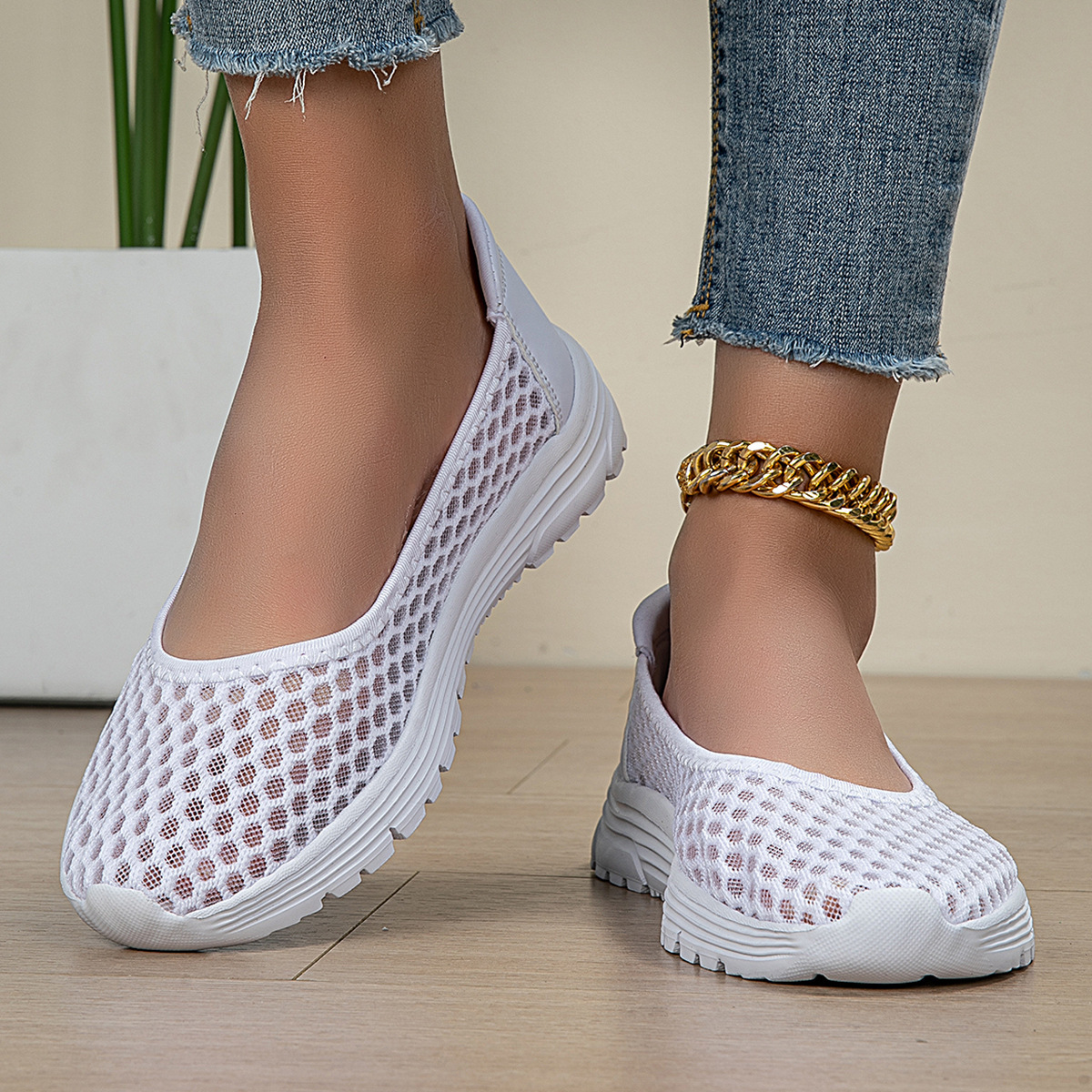 Summer Mesh Women's Walking Sandals, Slip-on Lazy Closed-toe Half-slippers For Men Women, Large Size, Comfortable And_vogvips.com