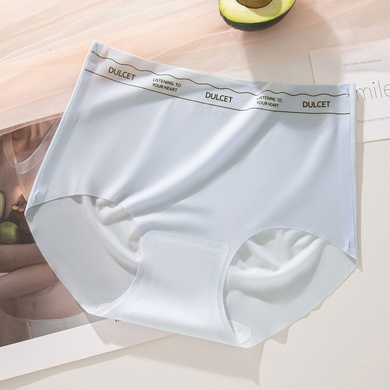 Ropa interior sin costuras para mujer entrepierna antibacteriana de algodón puro 2024 nueva seda de hielo de secado rápido sin pellizco cadera cintura alta para mujer refrescante