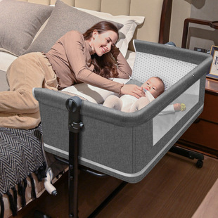 Movable Game Crib Folding Splicing Large Bed Portable Baby Bed Baby Rocking Bed Diaper Table Newborn