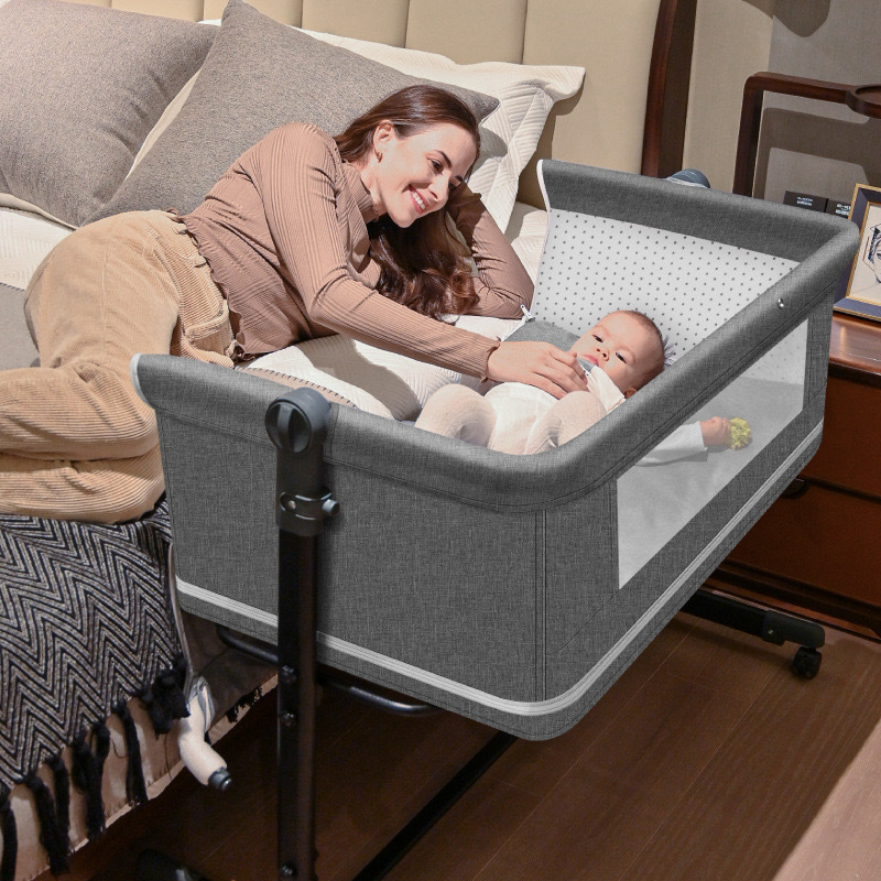 Juegos móviles cama plegable empalme cama portátil cama de bebé mecedora mesa de pañales de nuevo
