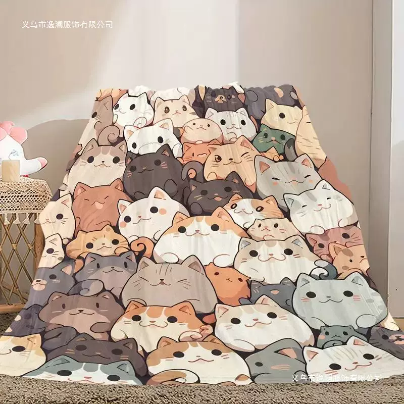 Мультяшное милое одеяло, фланель, для дивана и сна, новая коллекция, повышенная плотность
